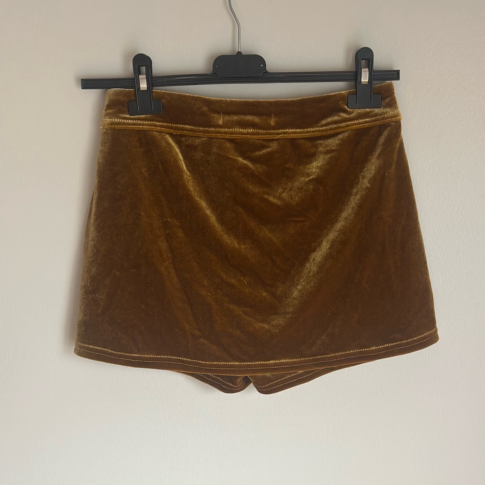 NWT TRACTR GIRL'S GOLD Knit Velvet SKORT SKIRT PULL ON Size 10 Holiday - Picture 4 of 10